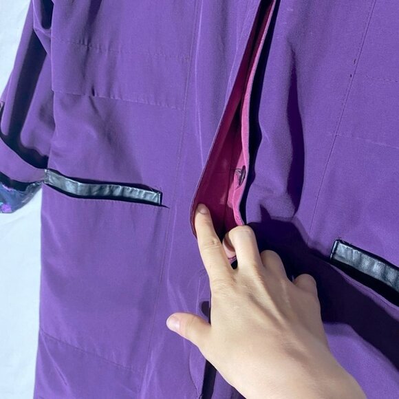 Vintage Long Purple Coat W Quilted Lining L Cottagecore Grannycore Grandmacore - Picture 10 of 14